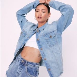 Nasty Gal Boxy Raw Hem Denim Jacket